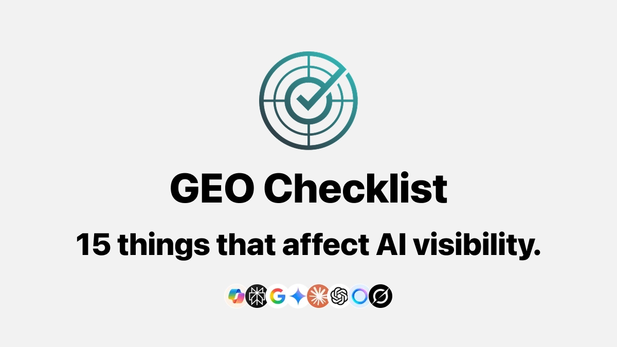 GEO Checklist: 15 Things That Affect AI Recommendations